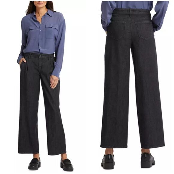 NYDJ Teresa Ankle Wide Leg Jeans with Pleats in Eternity Women's Plus Size 22W - Picture 1 of 15